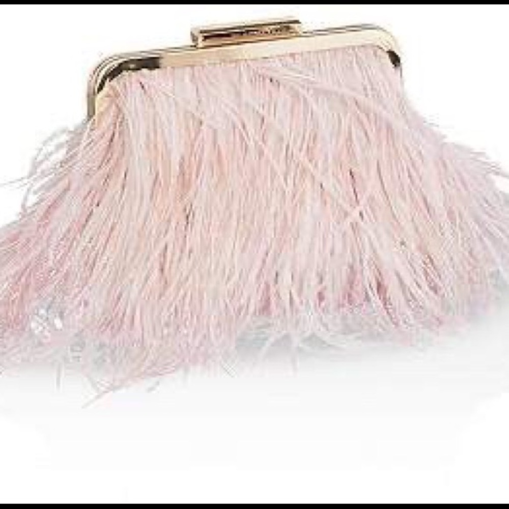 BCBGMaxazria opal feather clutch